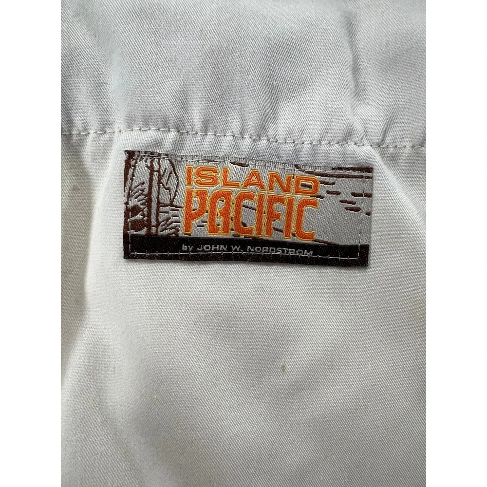 Island Pacific John W Nordstrom Mens 33R Khaki 100% Linen Pleated Trousers Pants